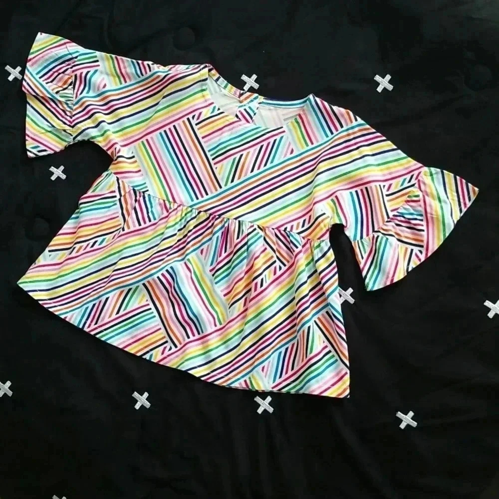 Crazy 8 Geometrical Striped Girl's Shirt